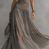 Amber - Lace Pleated Maxi Set