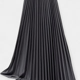 Pleated Satin Maxi Skirt