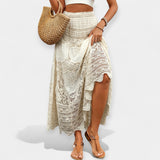Midi skirt with lace