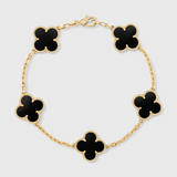 Clover Motif Bracelet with Elegance in Gold Plating