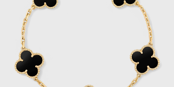 Clover Motif Bracelet with Elegance in Gold Plating