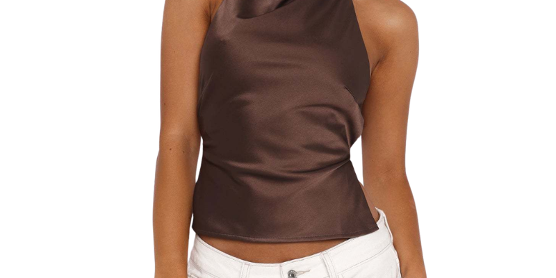 CHINIE™ – Chic Sleeveless Halter Neck Blouse
