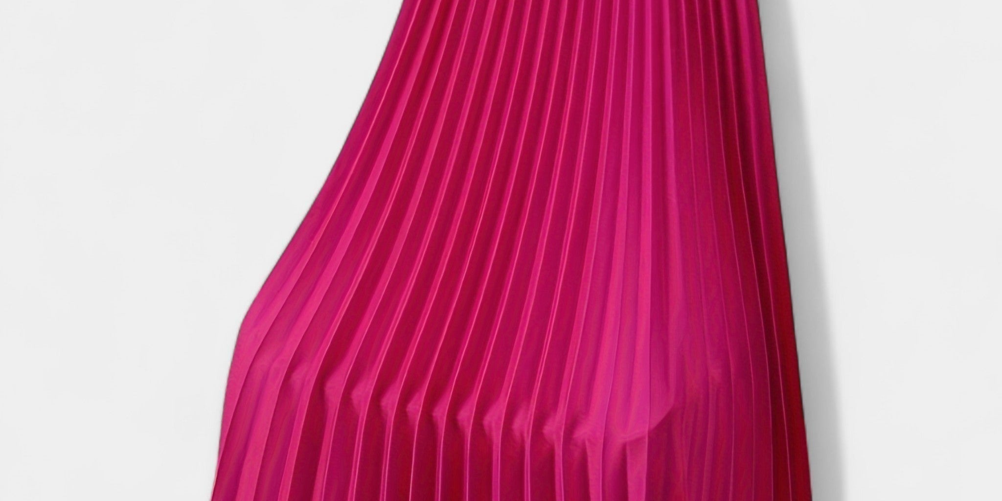 Pleated Satin Maxi Skirt