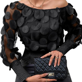 GWYN™ – Sheer Bishop Sleeve Blouse with Soft Shirred Detail