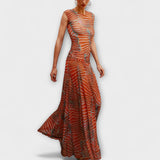 Phoenix – Shimmering Wave Mesh Bodysuit and Skirt Ensemble