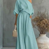 Eliza - Elegant Off-Shoulder Two-Piece Set