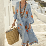 Caftan Dress "Perrine" – Aegean Floral Green
