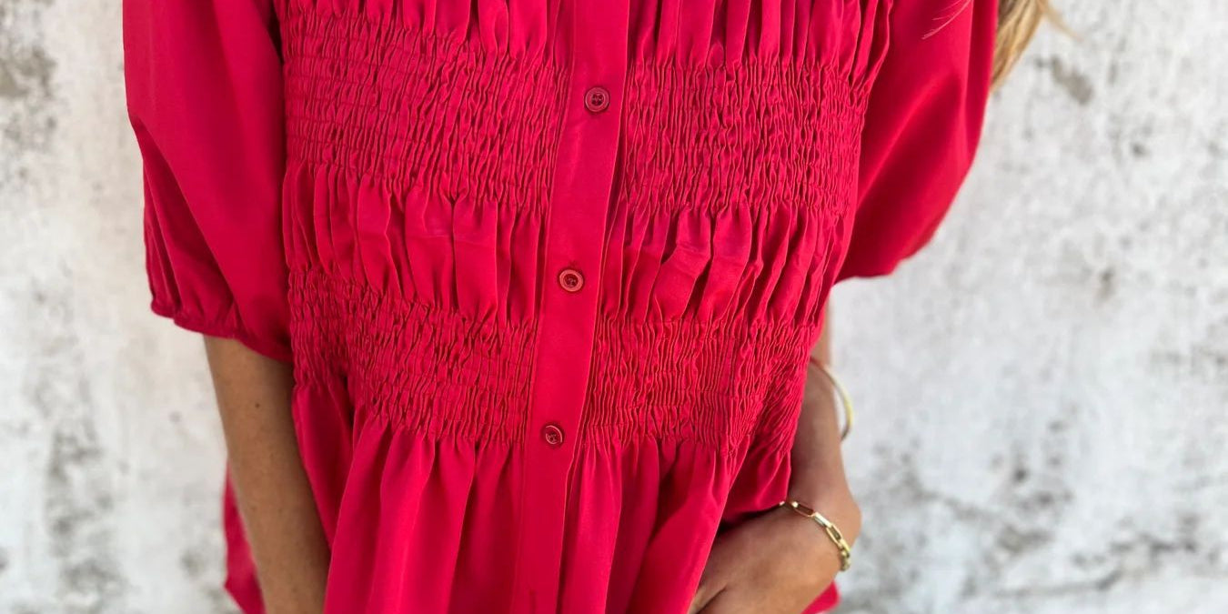 ELIZA™ - Pleated Button-Up Blouse