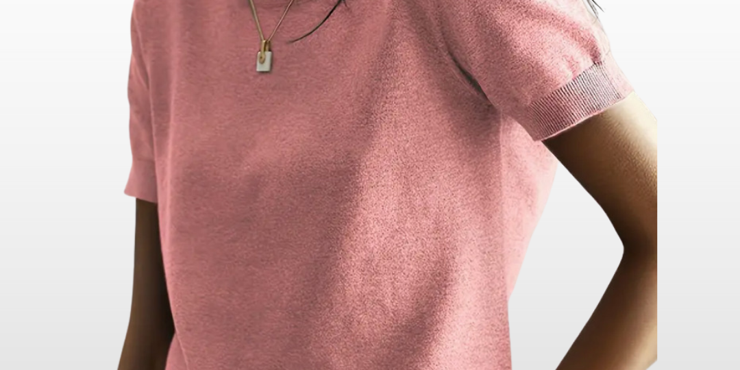 Leny - Relaxed Fit Short Sleeve Round Neck Knit Top