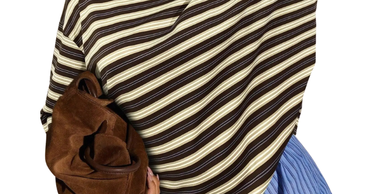 LAIZA™ – Modern Long Sleeve Striped Shirt