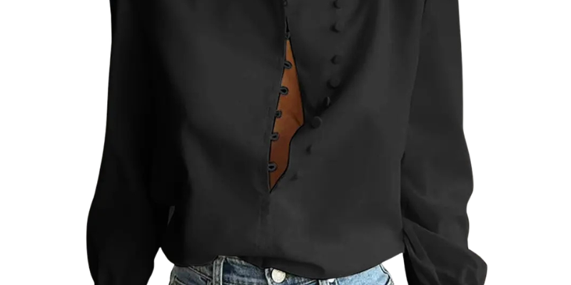 ROXIE™ - Elegant Long Sleeve Stand Collar Shirt