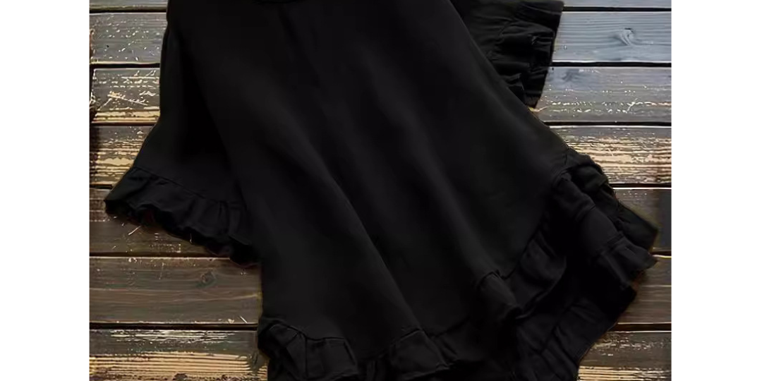 EVITA™ - Simple Plus Size Ruffle Hem Summer Blouse