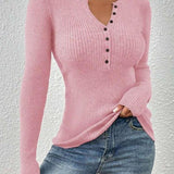 SHASHA™ - Elegant Chic Slim Fit Long Sleeve Round Neck Tops