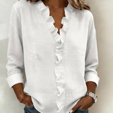 Delilah - Ruffled V-Neck Blouse