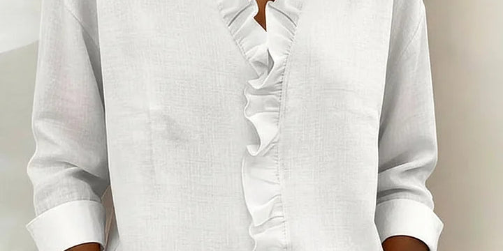 Delilah - Ruffled V-Neck Blouse