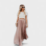 Jimena | Light Pleated Maxi Skirt