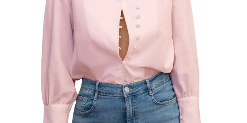 ROXIE™ - Elegant Long Sleeve Stand Collar Shirt