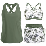 HONORIA | SPORTY THREE-PIECE TANKINI SET WITH POCKETS