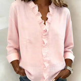 Delilah - Ruffled V-Neck Blouse