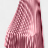 Pleated Satin Maxi Skirt