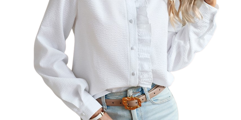 HONEY™ – Contemporary Ruffle Trim Blouse