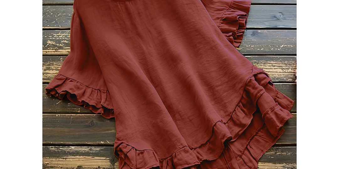 EVITA™ - Simple Plus Size Ruffle Hem Summer Blouse