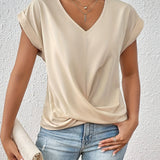 MEIKA™ – Classic Twist Detail V-Neck Top