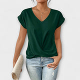 Elena | V-Neck Blouse with Button Detail