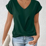 MEIKA™ – Classic Twist Detail V-Neck Top