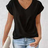 MEIKA™ – Classic Twist Detail V-Neck Top
