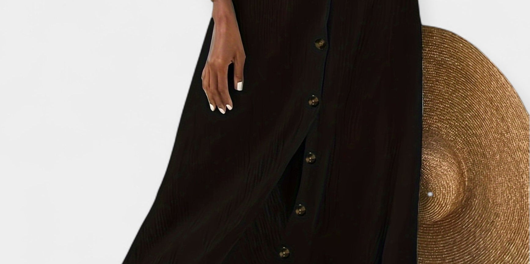 Long Semi-Transparent Skirt with Opening