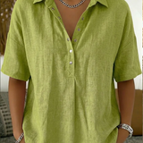 Arabella - Relaxed Fit Button Blouse