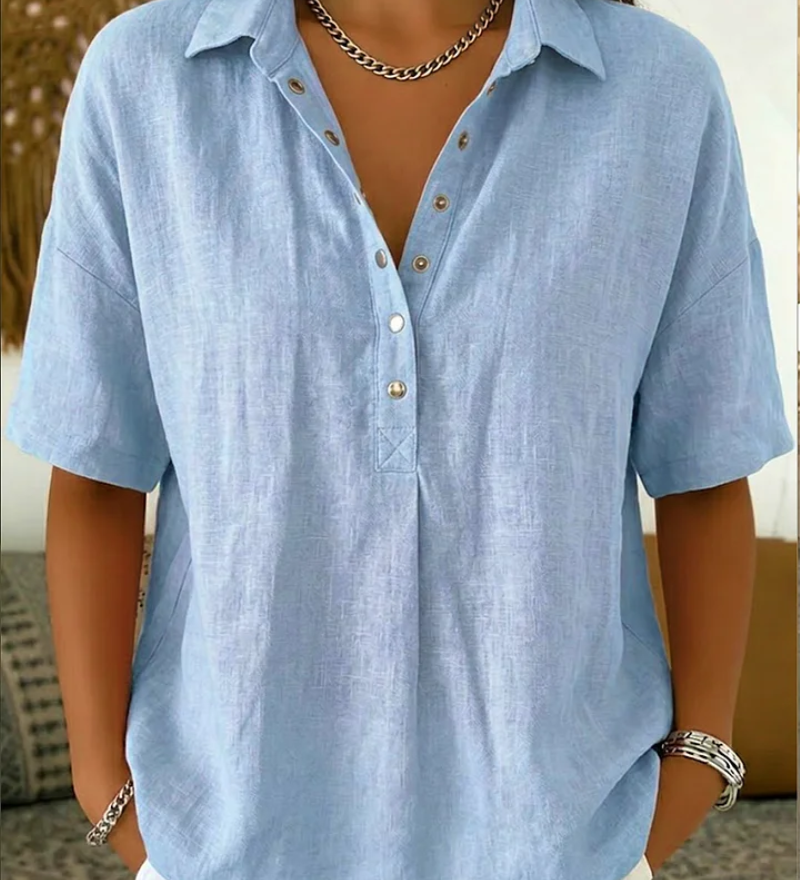 Arabella - Relaxed Fit Button Blouse