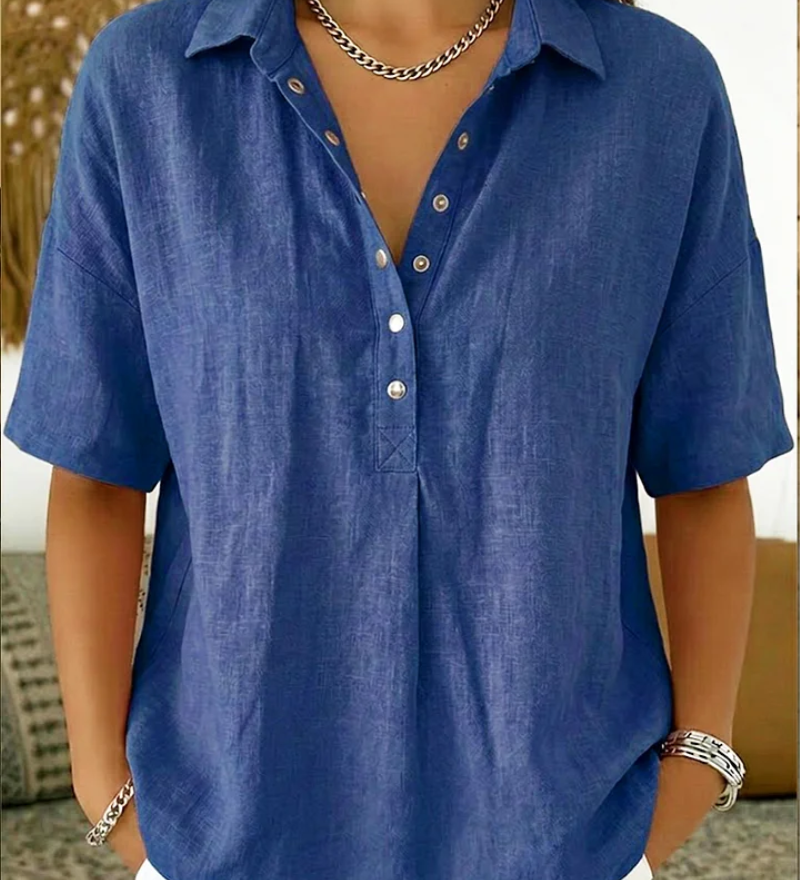 Arabella - Relaxed Fit Button Blouse