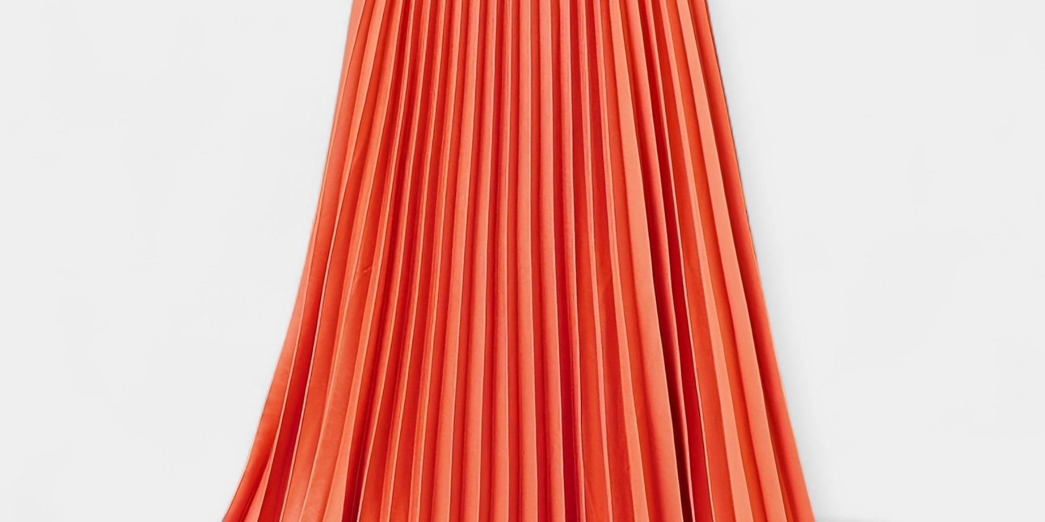 Pleated Satin Maxi Skirt