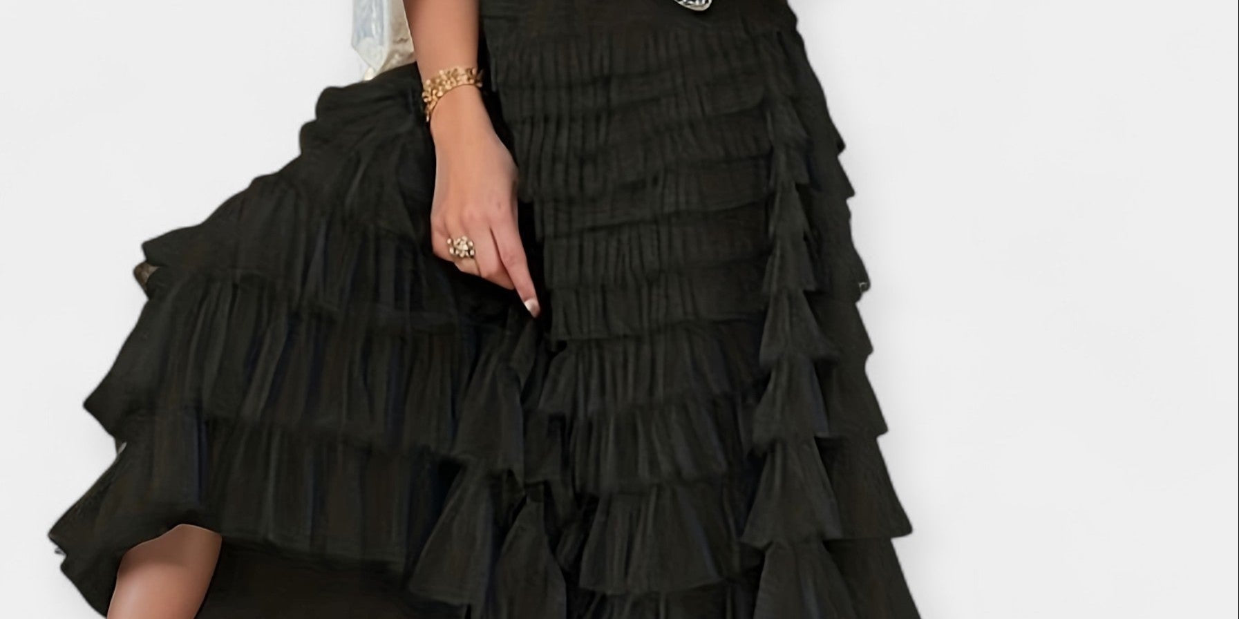 Elegant Tulle Detail Skirt