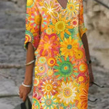 Nira | Vibrant Floral Midi Dress