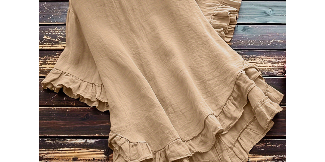 EVITA™ - Simple Plus Size Ruffle Hem Summer Blouse