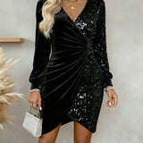 Emilia | Christmas Midi Dress with V-Neck
