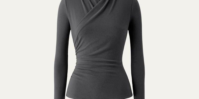 NICA™ - Simple Surplice Long Sleeve Top Medium Length