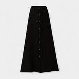 Long Semi-Transparent Skirt with Opening