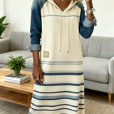 Camila | Striped Hooded Dress with Colour Mix