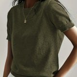 Tally - Casual Short Sleeve Crew Neck Top