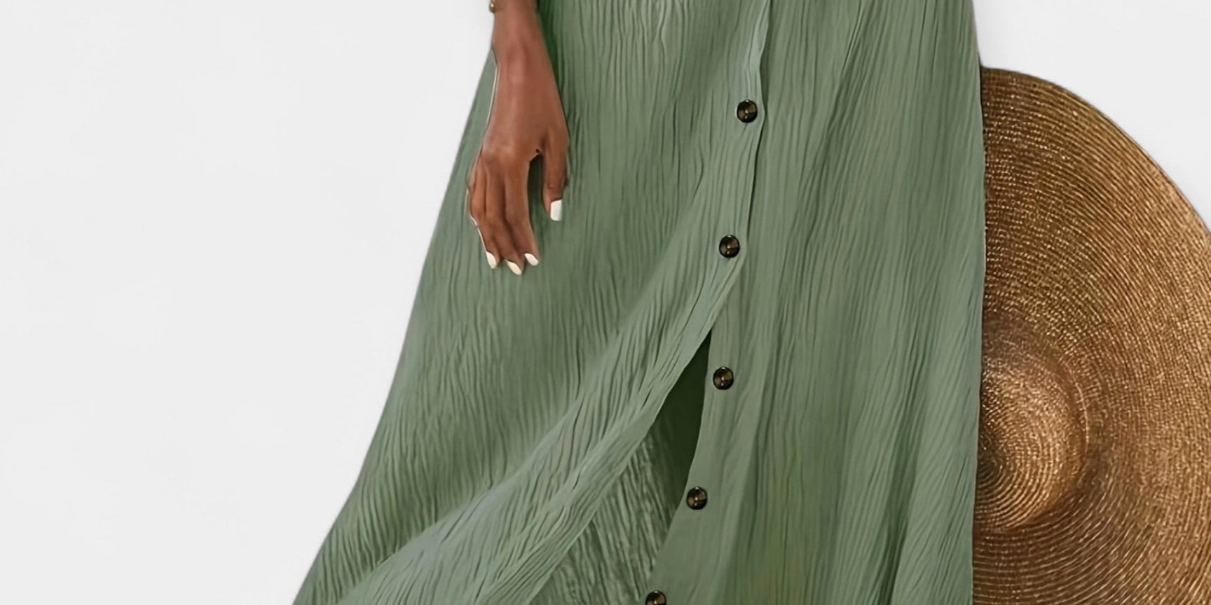 Long Semi-Transparent Skirt with Opening