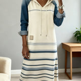 Camila | Striped Hooded Dress with Colour Mix