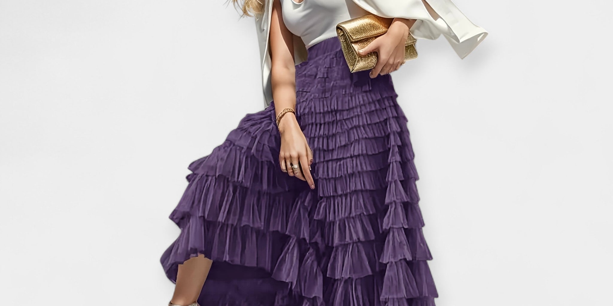 Elegant Tulle Detail Skirt