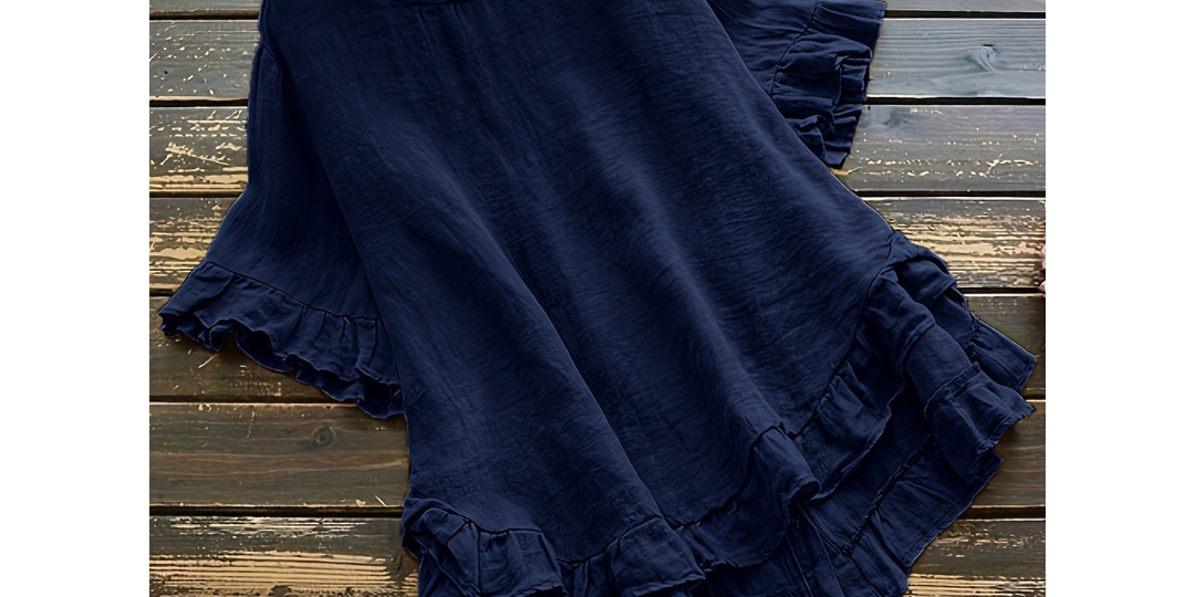 EVITA™ - Simple Plus Size Ruffle Hem Summer Blouse