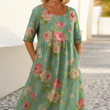 Elize - Relaxed Midi Dress - Effortless Elegance, Everyday Comfort
