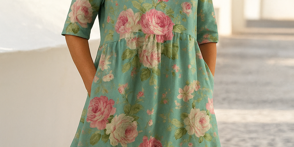 Elize - Relaxed Midi Dress - Effortless Elegance, Everyday Comfort