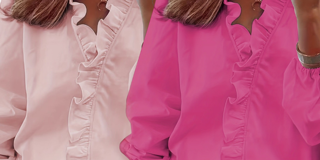 LORELEI™ - Timeless V-Neck Blouse with Ruffles for Casual Elegance
